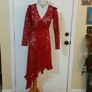 ASOS Lace  wrap tied dress